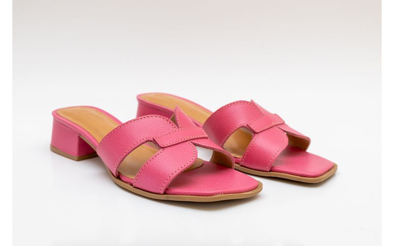 Tamanco em Couro Legítimo Pink - 6310 