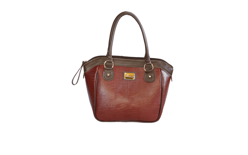 Bolsa em Couro Legítimo Lezard Cereja / Café - 40911