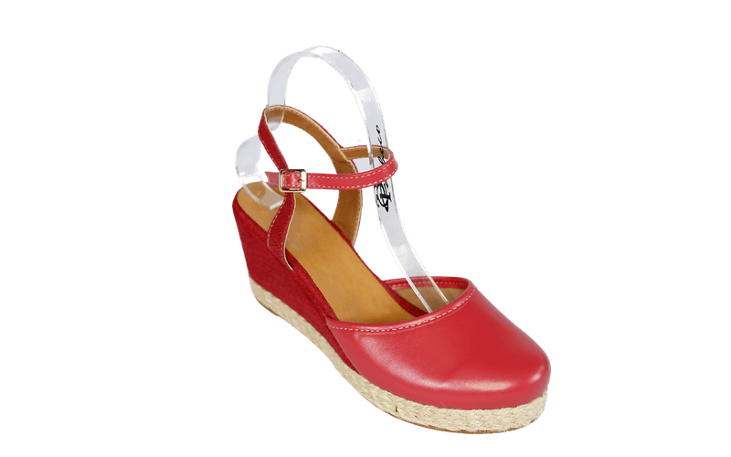 Sandália em Couro Legítimo -VERMELHO / LINHO VERMELHO - 9009