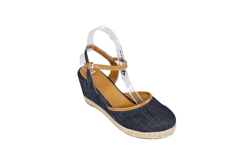 Sandália em Couro Legítimo -JEANS / CELA TEXANADO - 9009