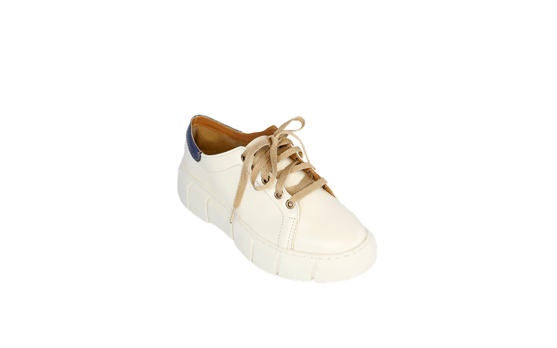 Tênis em Couro Legítimo Off White - 16053 