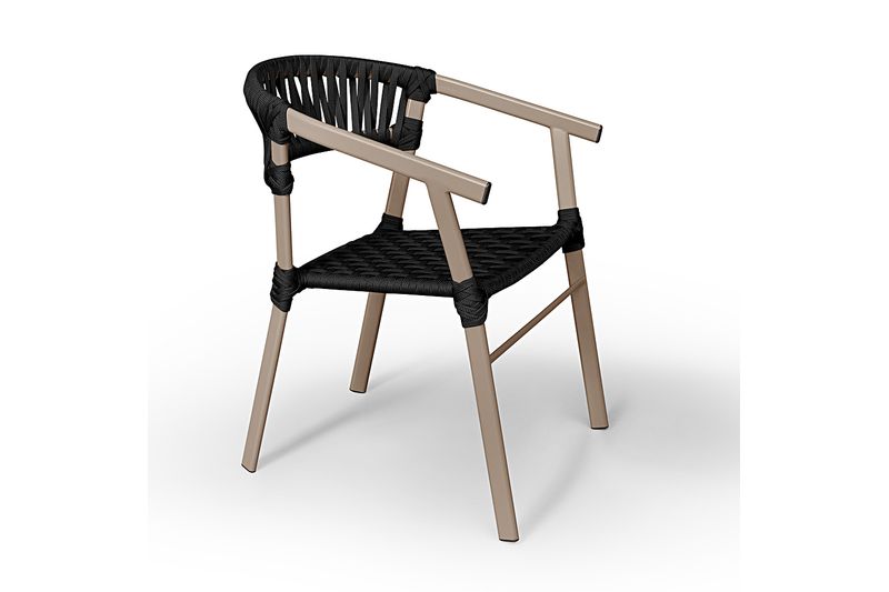 Cadeira Jasmim Corda Náutica Preta Para Área Exter... - Essencial Estofados - Fábrica de Móveis