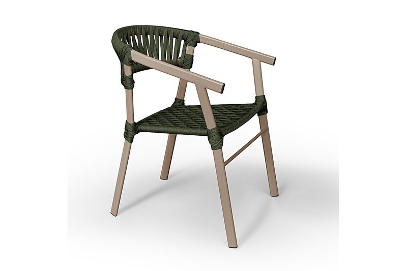 Cadeira Jasmim Corda Náutica Verde Para Área Exter... - Essencial Estofados - Loja da Fábrica