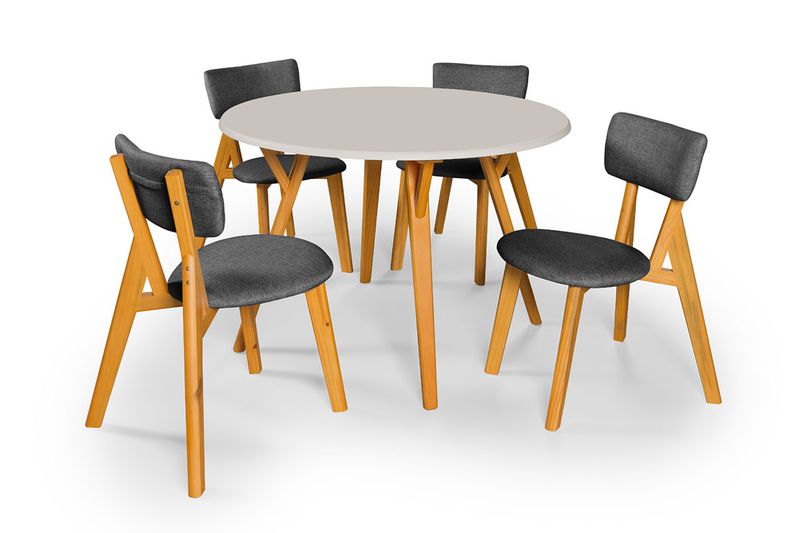 Conjunto Sala de Jantar Mesa Com 4 Cadeiras Liz em... - Essencial Estofados - Fábrica de Móveis