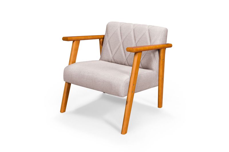 Poltrona Para Sala, Escritório ou Recepção em Lin... - Martins & Ornelas Indústria Ltda - Essencial Estofados 