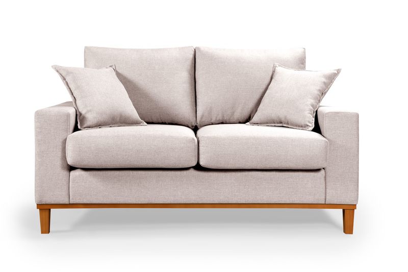 Sofá 2 Lugares em Linho Champagne 1,50m - Living I... - Martins & Ornelas Indústria Ltda - Essencial Estofados 