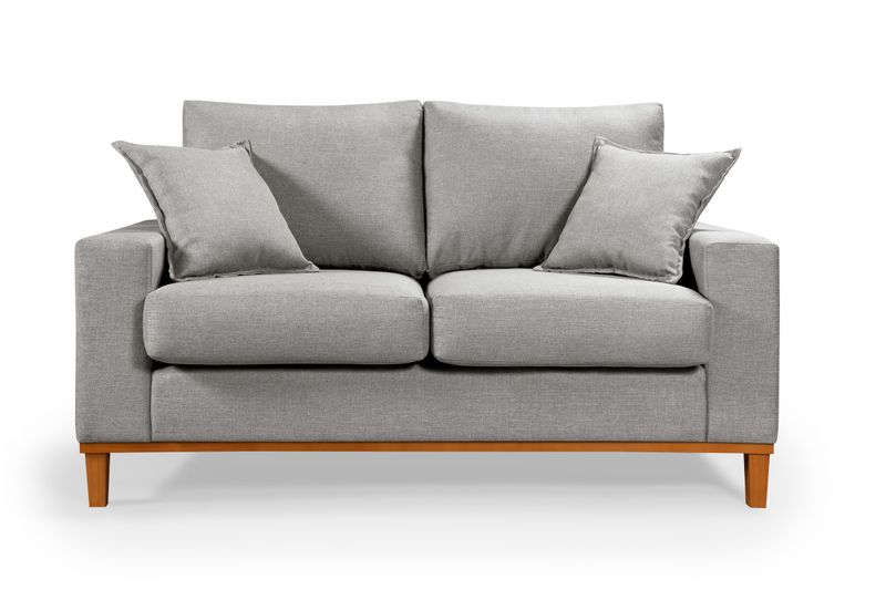 Sofá 2 Lugares em Linho Cinza 1,50m - Living Istam... - Martins & Ornelas Indústria Ltda - Essencial Estofados 