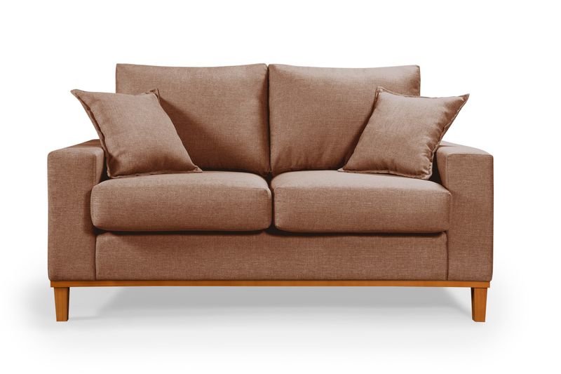 Sofá 2 Lugares em Linho Marrom 1,50m - Living Ista... - Martins & Ornelas Indústria Ltda - Essencial Estofados 