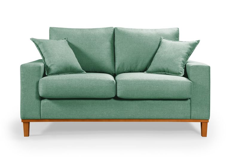 Sofá 2 Lugares em Linho Verde 1,50m - Living Istam... - Martins & Ornelas Indústria Ltda - Essencial Estofados 
