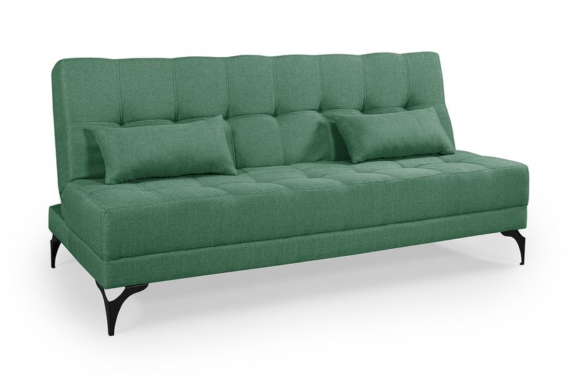 Sofá Cama Nevada Solteiro Reclinável Linho Verde P... - Martins & Ornelas Indústria Ltda - Essencial Estofados 