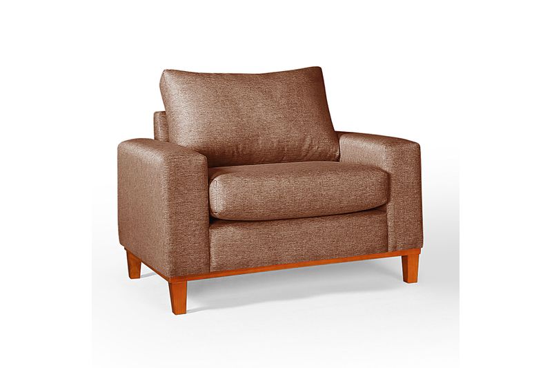 Poltrona Para Sala Istambul em Linho Marrom - BB74... - Martins & Ornelas Indústria Ltda - Essencial Estofados 