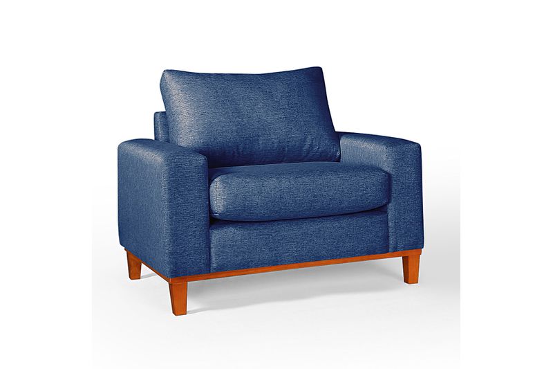 Poltrona Para Sala Istambul em Linho Azul - 2UBMRN... - Martins & Ornelas Indústria Ltda - Essencial Estofados 