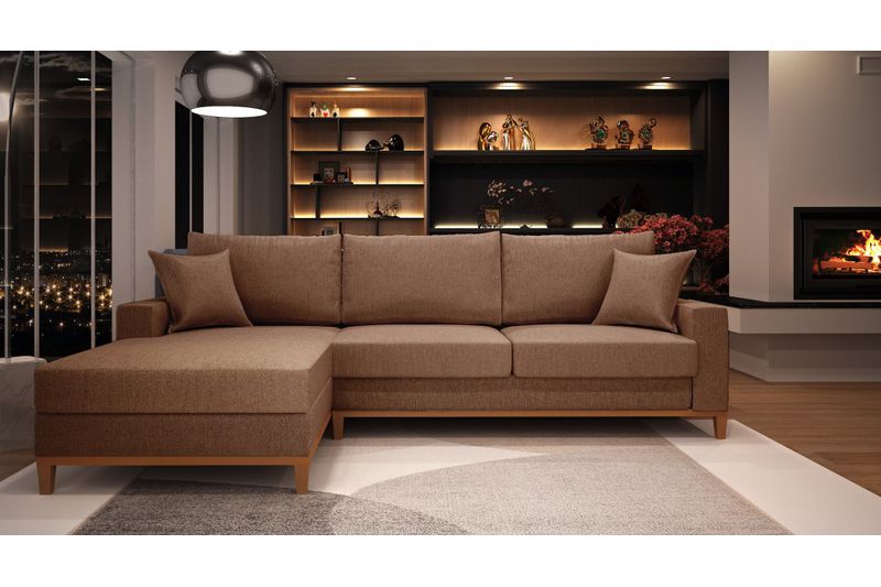 Sofá 3 Lugares 2,44m Living Amsterdã Com Chaise Es... - Martins & Ornelas Indústria Ltda - Essencial Estofados 