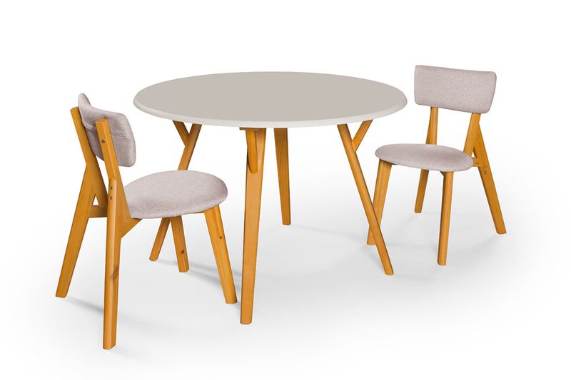 Conjunto de Mesa Com 2 Cadeiras Liz em Linho Champ... - Essencial Estofados - Loja da Fábrica