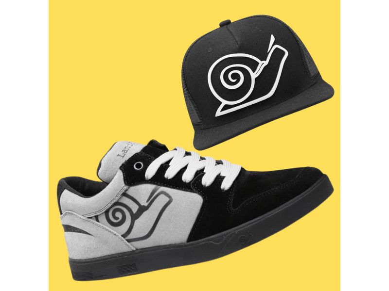 Kit Tenis Cano Baixo Unissex Embarcadero Low Landfeet Preto Alvejado com Boné Preto