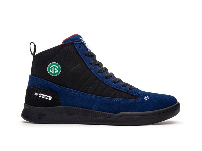 Tênis Landfeet Modelo JS - Lifestyle Drums Skate Cano Alto Azul e Preto