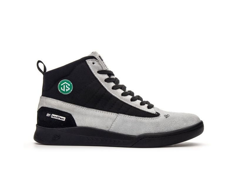 Tênis Landfeet Modelo JS - Lifestyle Drums Skate Cano Alto Branco Preto