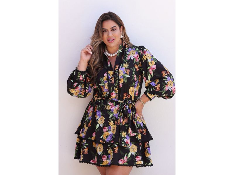Vestido Carmem Floral Black