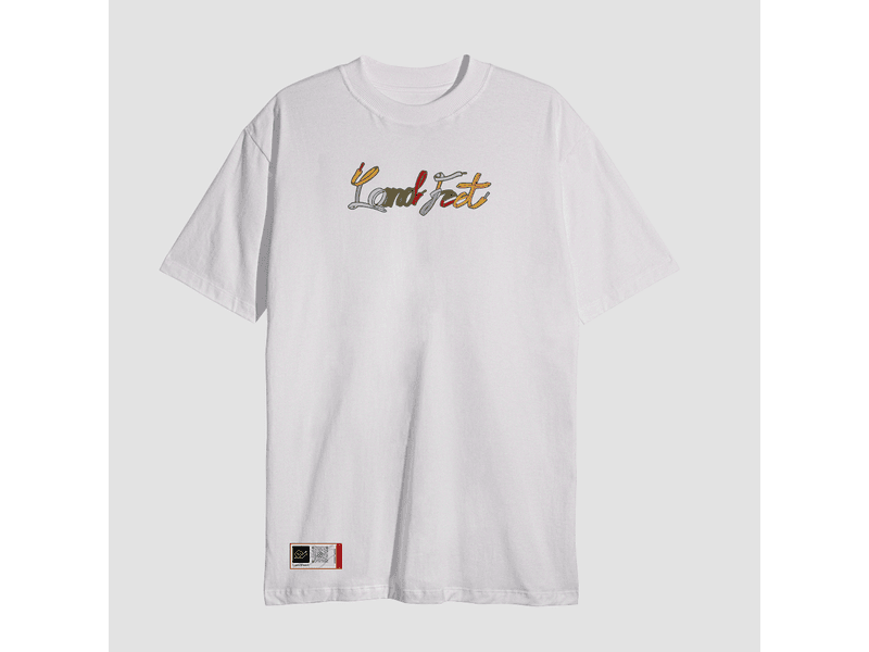Camiseta Estampada Landfeet Tema Cadarços Branca