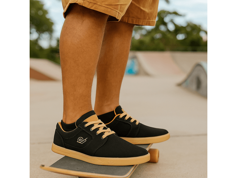 TÊNIS SKATE LOOSE CANVAS PRETO-NATURAL - LANDFEET