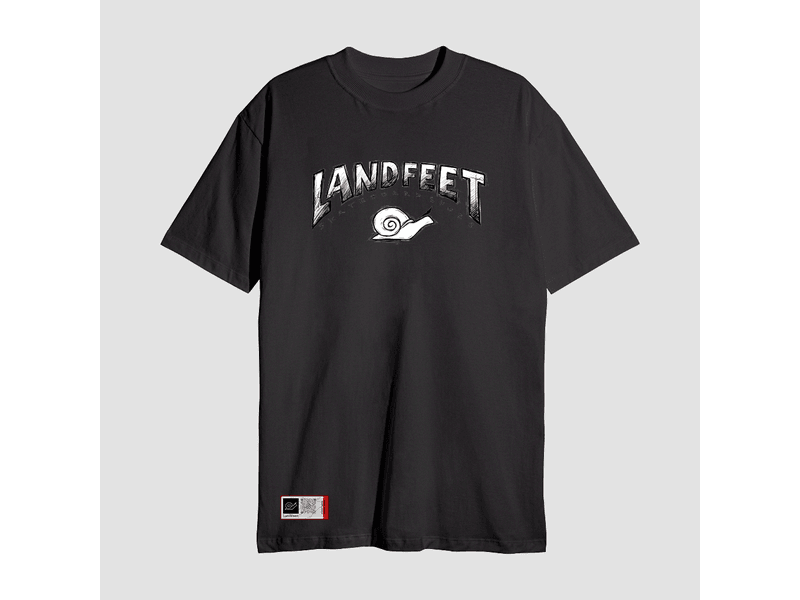 Camiseta Estampada Landfeet Preto Tema Rabisco