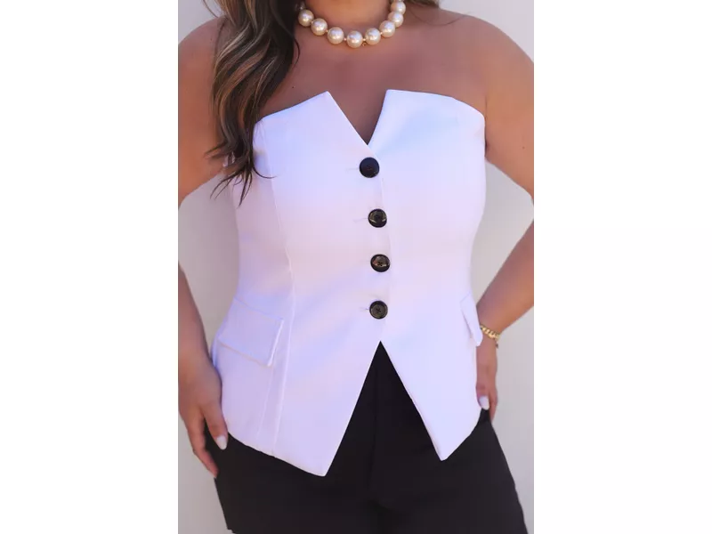 Top Corset Nick White | TAMTAUM PLUS SIZE FASHION