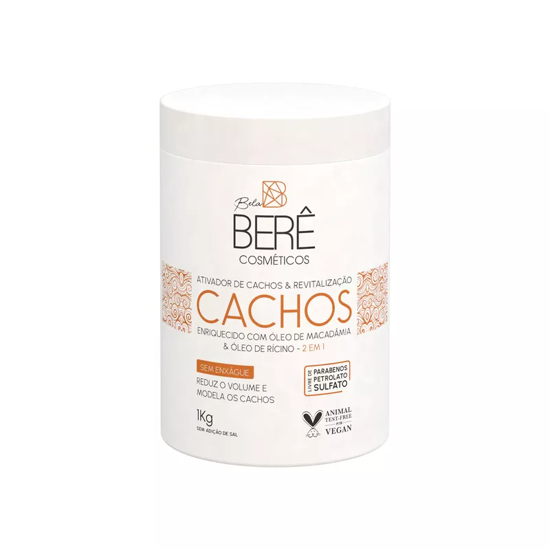 Ativador de Cachos com Macadâmia e Rícino 1KG - BELABERE