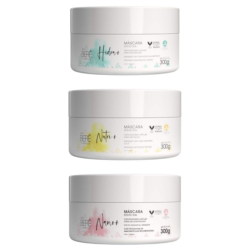 kit Cronograma Capilar composto por 1 Máscara Nutr... - BELABERE