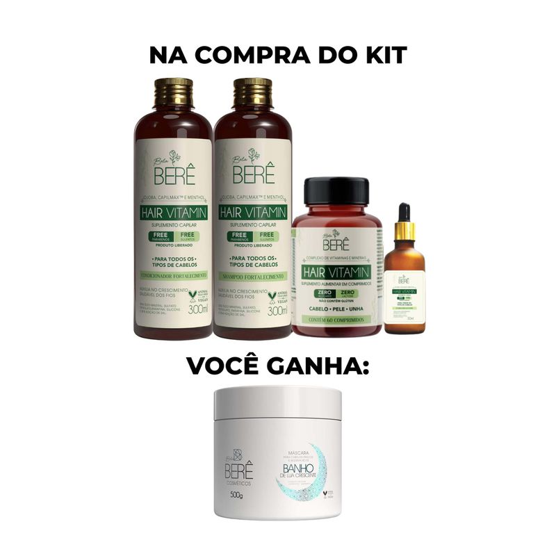 Kit Hair Vitamin Você ganha uma máscara banho de l... - BELABERE