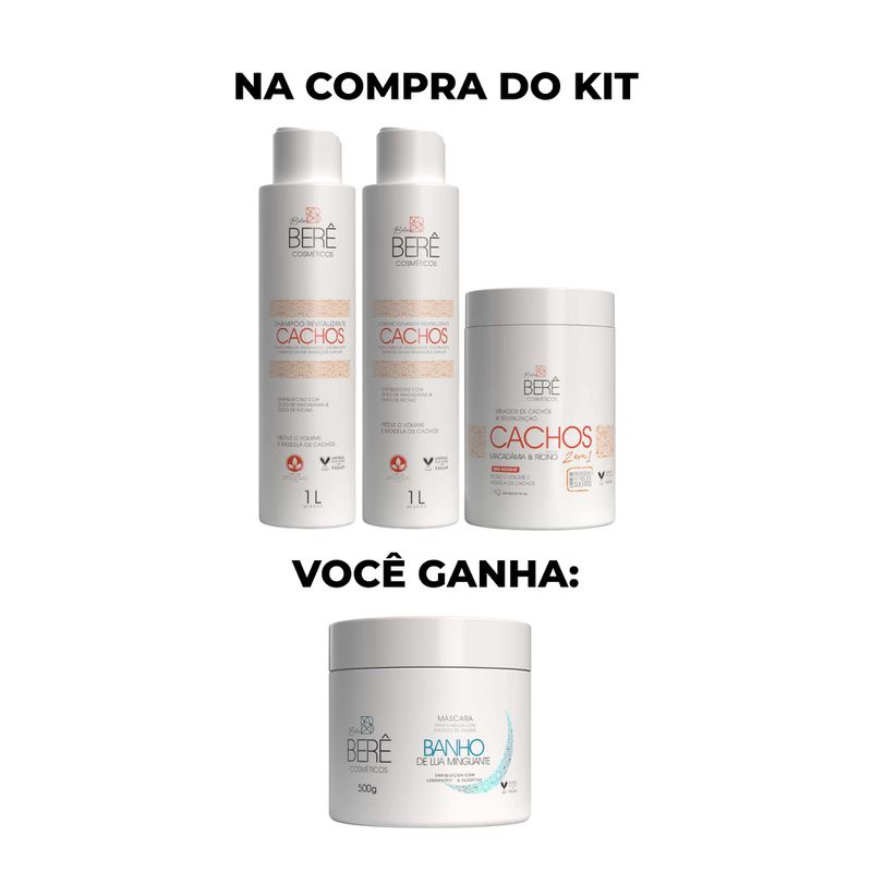 Kit Cachos Revitalização (Macadâmia e Rícino) Ganh... - BELABERE