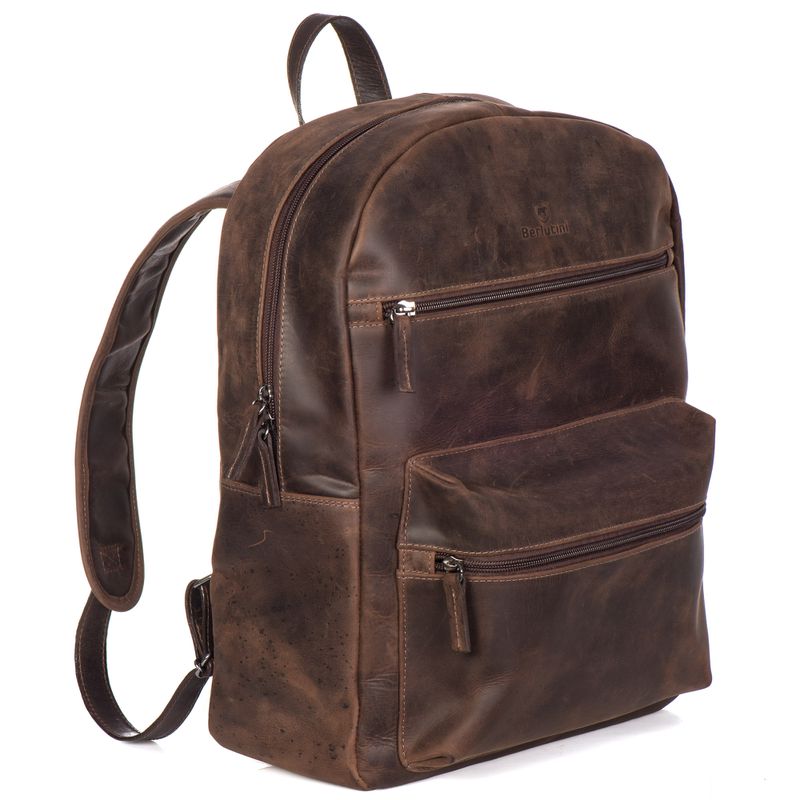 Mochila Masculina Couro Legítimo Café - Berlutini Shoes