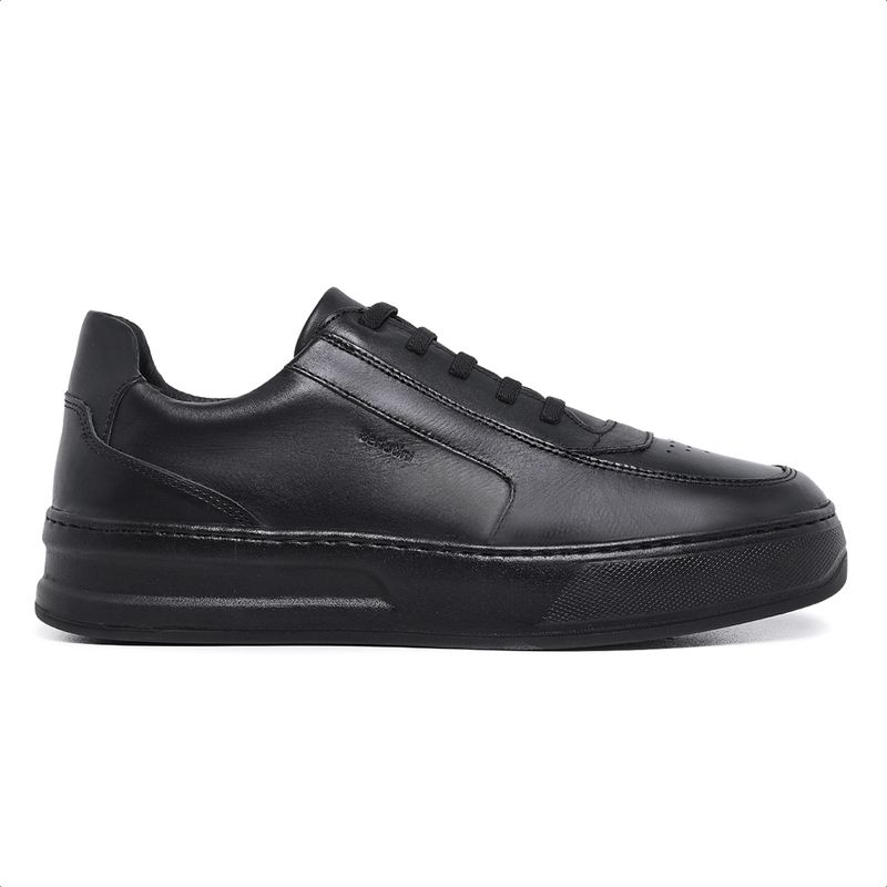 Tênis Casual Bold Sneaker All Black Em Couro - Berlutini Shoes