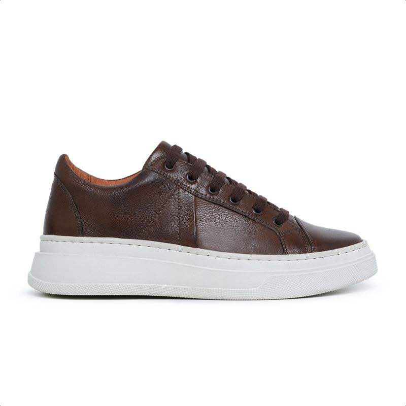 Tênis Casual Pulse Sneaker Café Em Couro - Berlutini Shoes