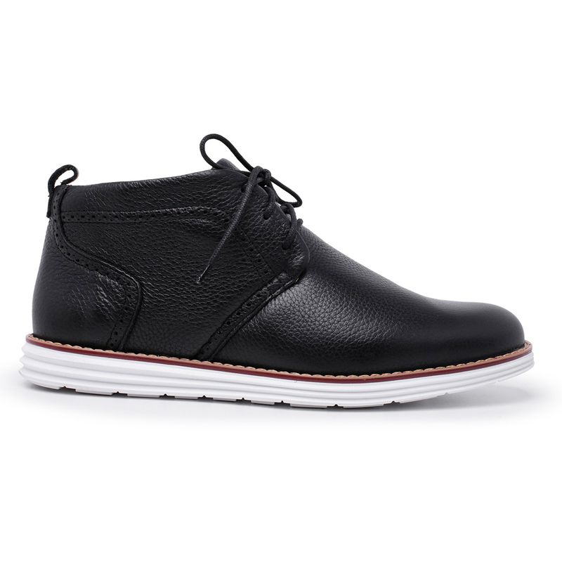 Bota Masculina Couro Legítimo Preta Forro de Couro... - Berlutini Shoes