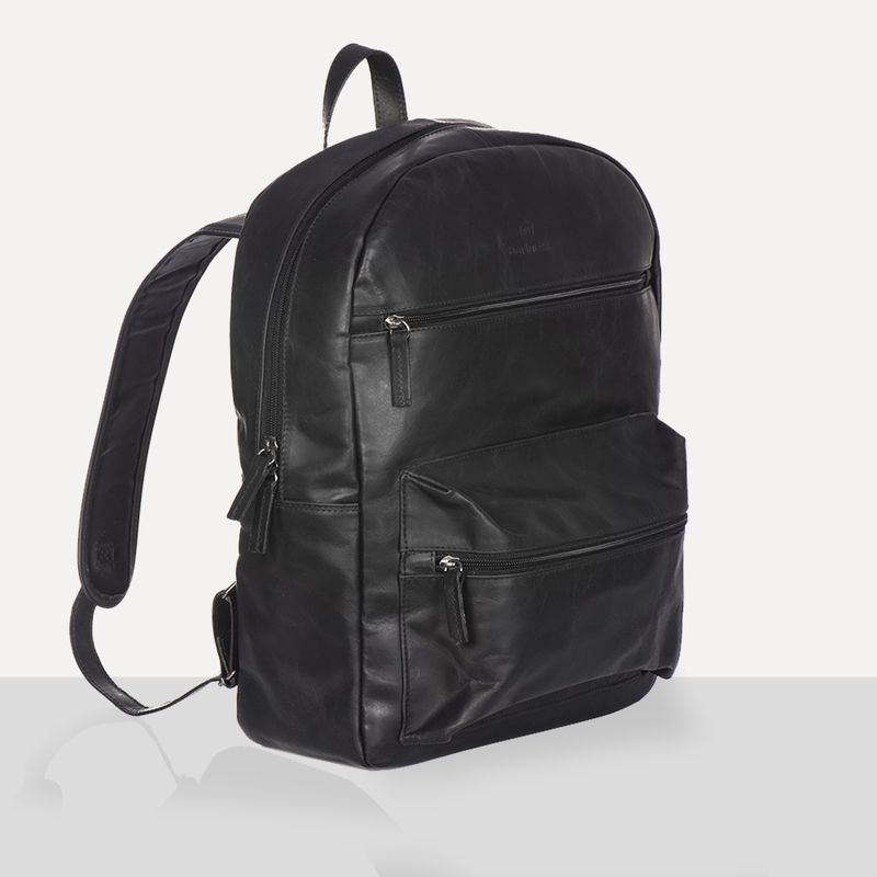 Mochila Masculina Couro Legítimo Preta - Berlutini Shoes