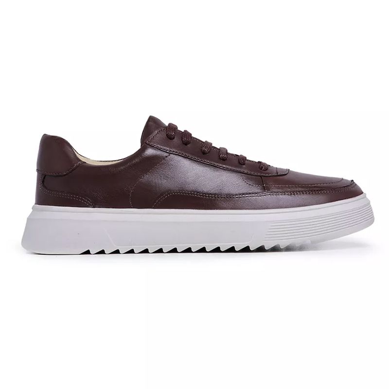 Tênis Wave couro marrom café sola tratorada - Berlutini Shoes