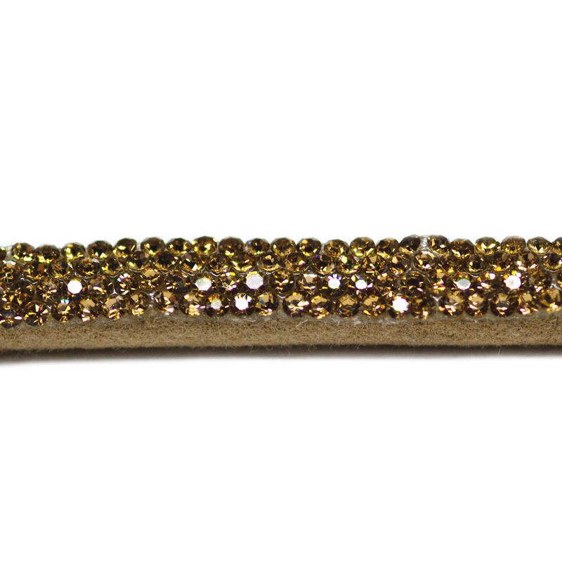 Tira de Strass Meia Cana Bee 6mm - Pedra LCT, Forro Areia