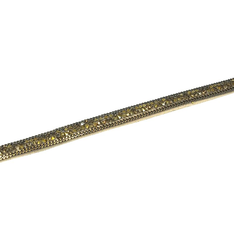 Tira de Strass Meia Cana Sparke 6mm - LCT, Forro Areia