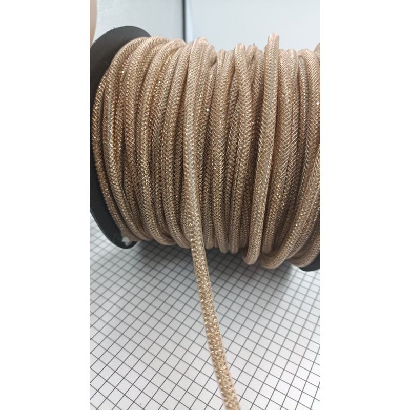 Cordão de Strass Tubinho Bee 360º (4mm) - LCT - Rose