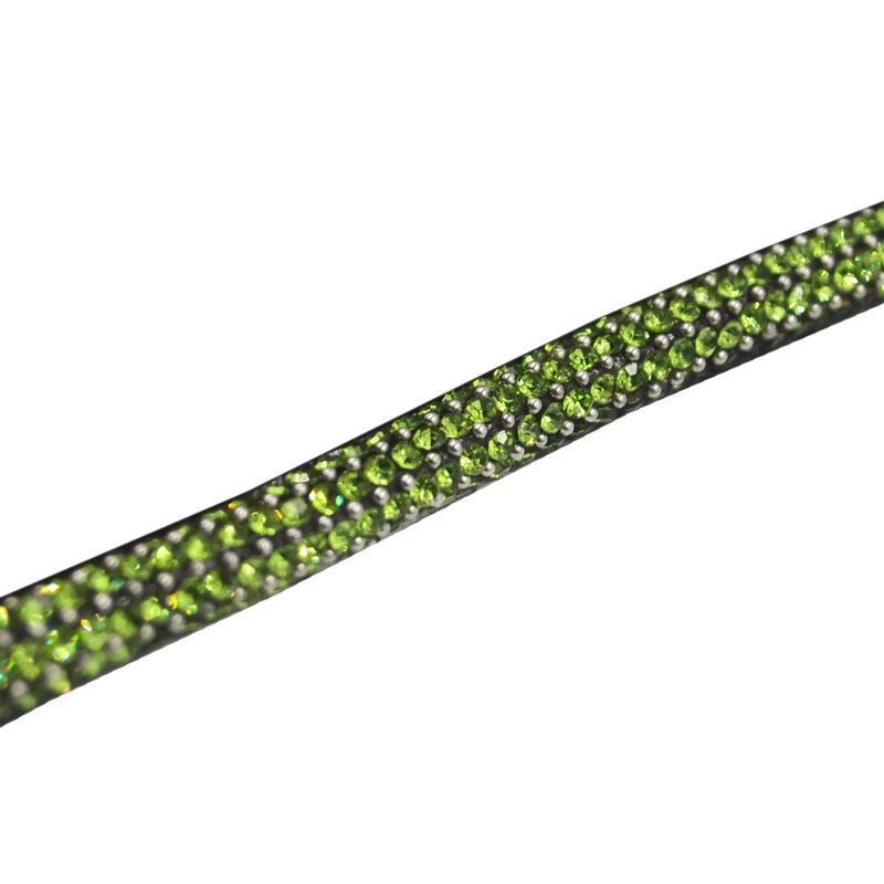 Cordão Infinity 0,6cm - Peridot, Base Camurça