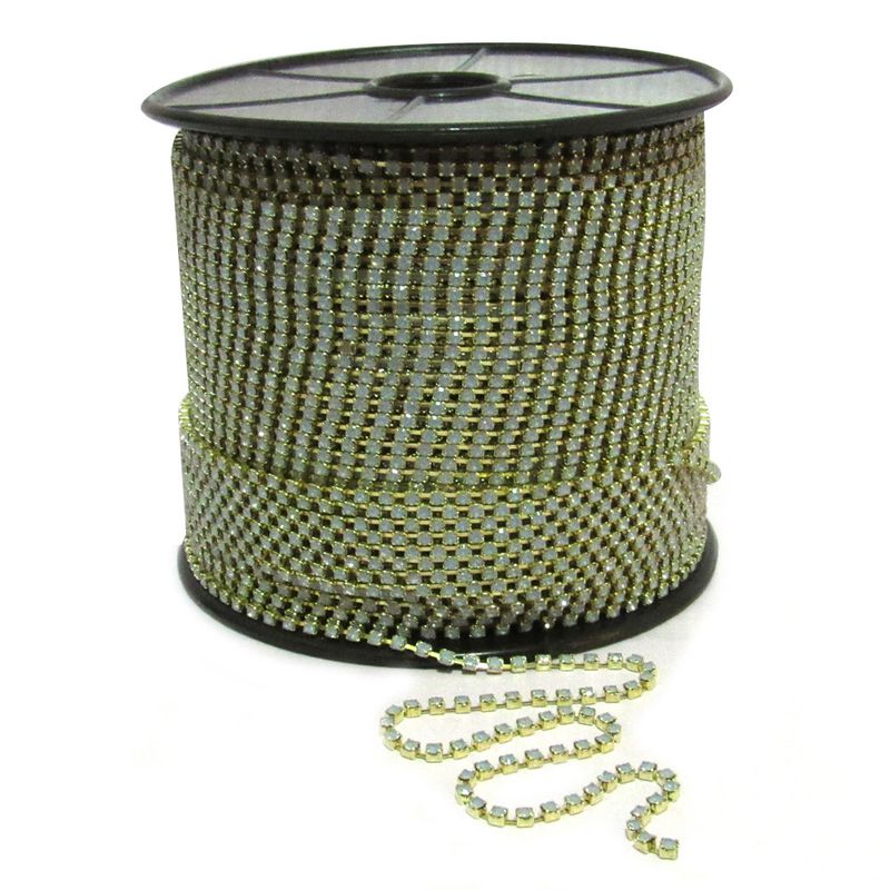 Corrente Ss8,5 / Pl18 - Pedra Pacific, Banho Dourado.