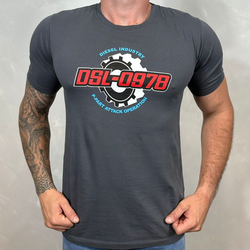 Camiseta Diesel Chumbo⭐ - C-1146 - PORTAL DROP - ATACADO