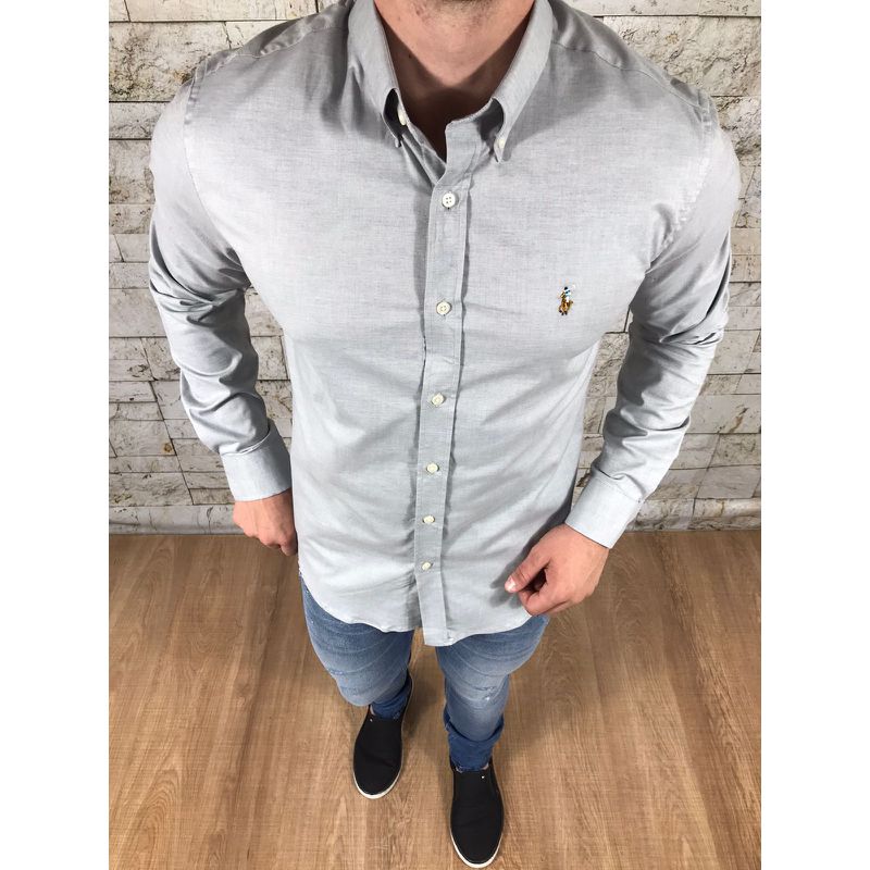 Camisa Manga Longa PRL Azul⭐ - 40041 - PORTAL DROP - ATACADO