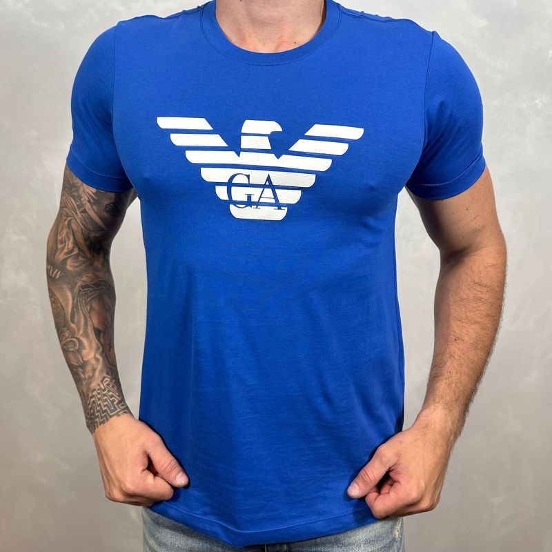 Camiseta Armani Azul Bic⭐ - B-2541 - PORTAL DROP - ATACADO