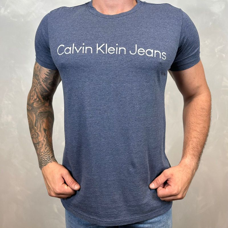 Camiseta CK Azul.⭐ - 2613 - PORTAL DROP - ATACADO