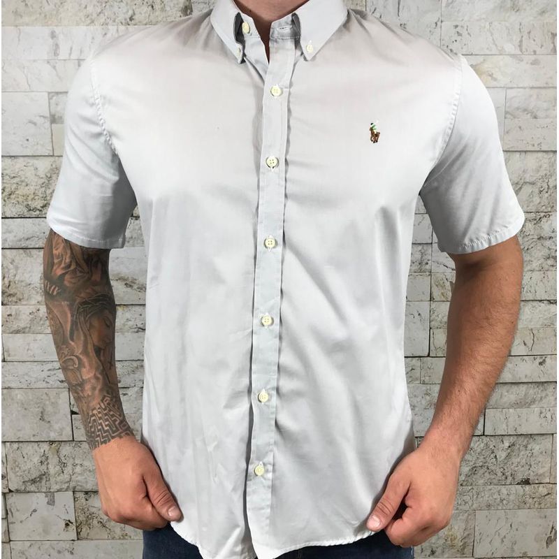 Camisa Manga Curta PRL Cinza⭐ - 30063 - PORTAL DROP - ATACADO