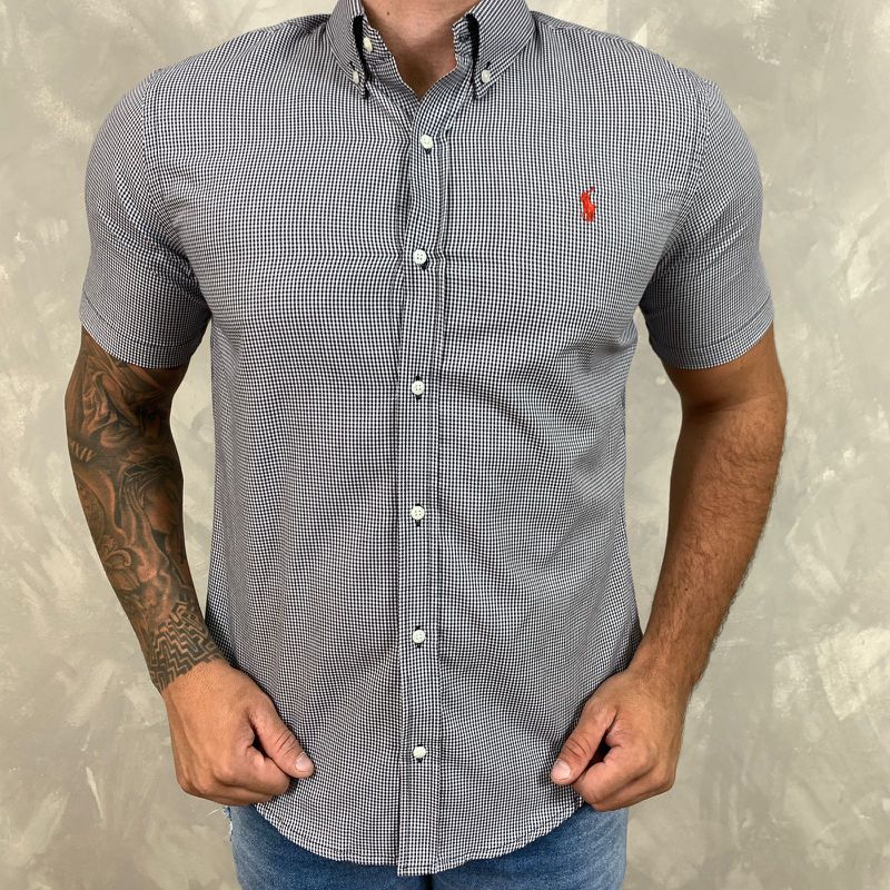 Camisa Manga Curta PRL Xadrez Preto⭐ - 30203 - PORTAL DROP - ATACADO