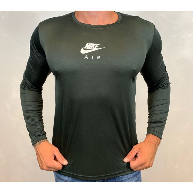Camiseta Nike Dry Fit Manga Longa Preto⭐ - 3462 - PORTAL DROP - ATACADO