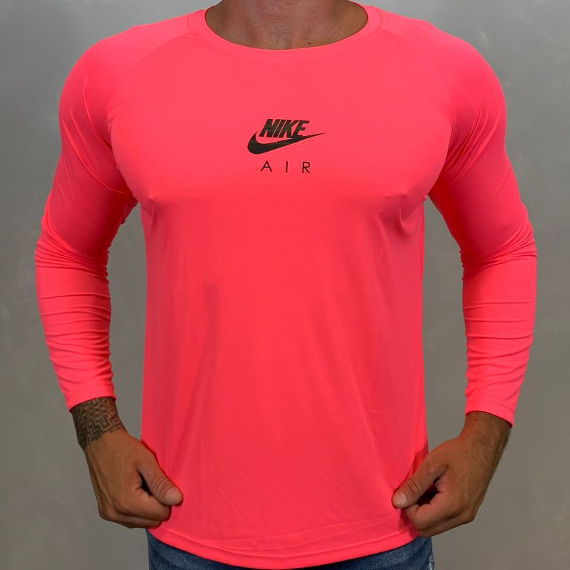 Camiseta Nike Dry Fit Manga Longa Rosa⭐ - 3464 - PORTAL DROP - ATACADO