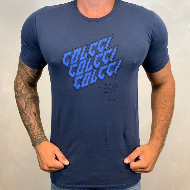 Camiseta Colcci Azul DFC⭐ - 3486 - PORTAL DROP - ATACADO